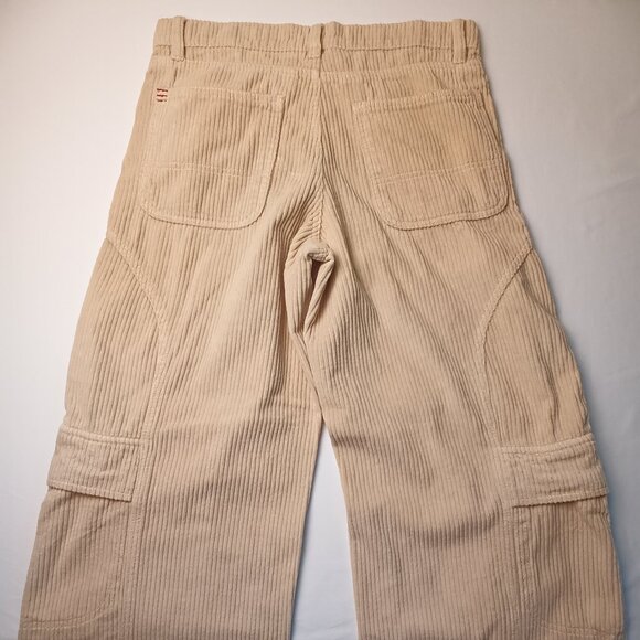 Urban Outfitters Woman's Wide Leg Baggy Cargo Corduroy Pants Size 24/0 Yellow - Picture 3 of 9